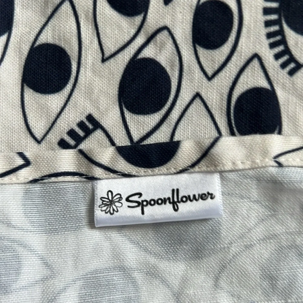 tea towel doodle eyes print Spoonflower Fabrics